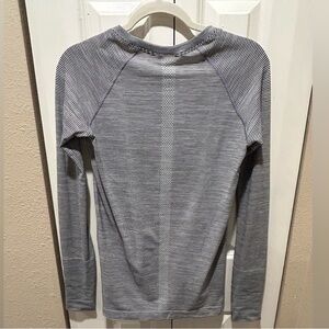 Gray Striped Long Sleeve Tee